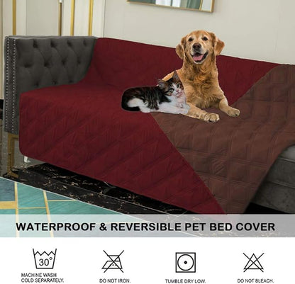 SUNNYTEX Waterproof & Reversible Dog Bed Cover Sofa, Couch Cover Furniture Protector for Pets,（82 * 82“）