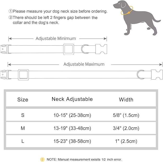 Didog Soft Padded Leather Dog Collars for Medium Dogs