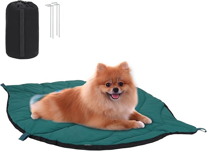 Outdoor Dog Bed Waterproof Washable Travel Camping Dog Bed with 4 Metal Stakes & Carry Bag