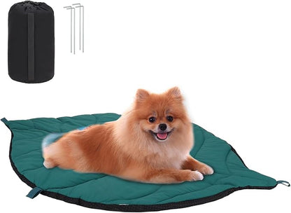 Outdoor Dog Bed Waterproof Washable Travel Camping Dog Bed with 4 Metal Stakes & Carry Bag