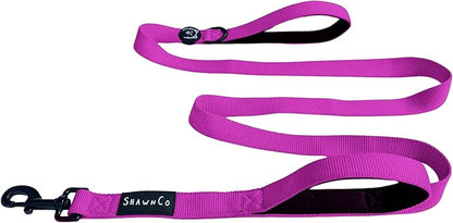 ShawnCo Dream Walk Dog Leash- Premium, Nylon Pet Leash with Soft Neoprene Handle for Small, Medium and Large Dogs (Orchid, M/L 6FT w/ 2 Handles)