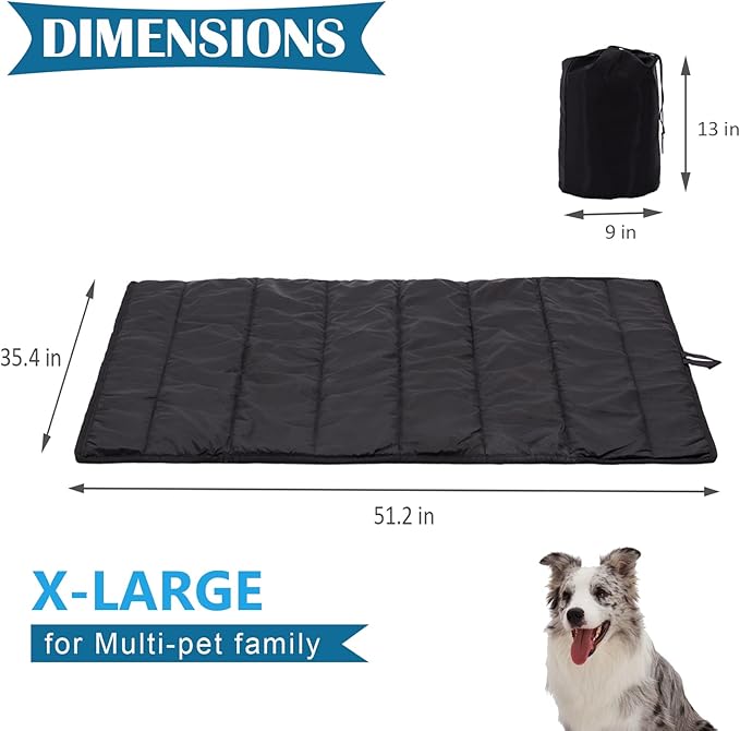 BDEUS 51x35In Extra Large Size Outdoor Dog Bed