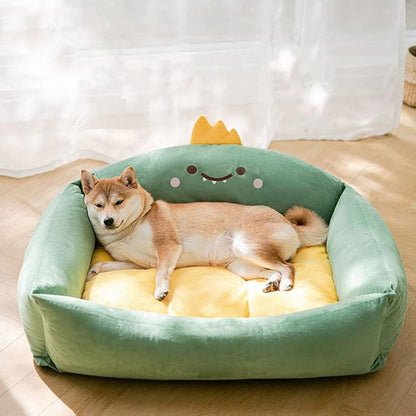 22" Dinosaur Pet Bed,Large Square Dog Bed,Ultrasoft Plush Pet Bed for Large Dog Beds (Medium)