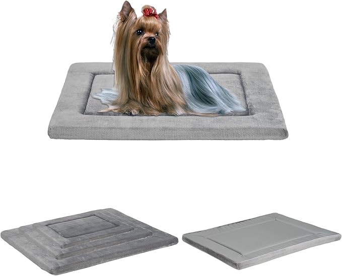 Reversible Dog Crate Pad 25 lbs(Gray)-S 24''x18''x1.1''