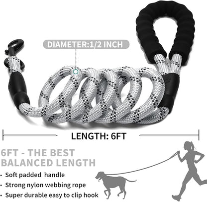 COOYOO Dog Leash 5/6 FT with Comfortable Padded