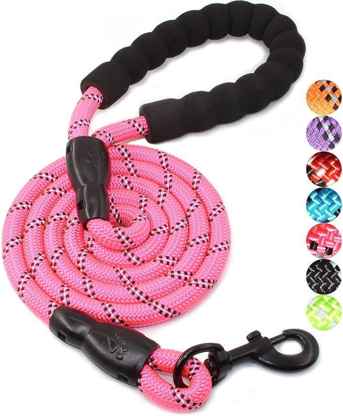 BAAPET 2/4/5/6 FT Dog Leash with Comfortable Padded Handle and Highly Reflective Threads for Small Medium and Large Dogs (5FT-1/2''