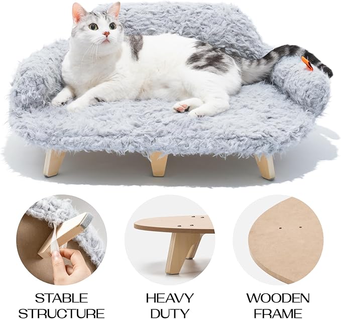 MEWOOFUN Removable Washable Cover Cat Bed 26"x18.3"x8.5" Elevated