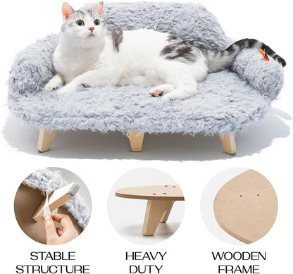 MEWOOFUN Removable Washable Cover Cat Bed 26"x18.3"x8.5" Elevated
