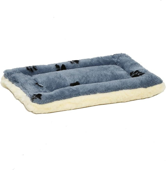 MidWest Homes for Pets Reversible Paw Print Pet Bed in Blue / White 17L x 11W x 1.5H for