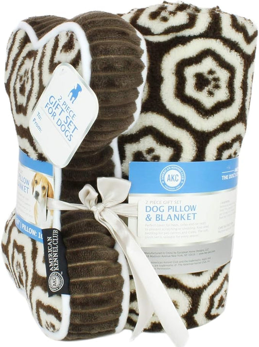AKC 60"x50" Pet Blanket & 10" Pillow Set