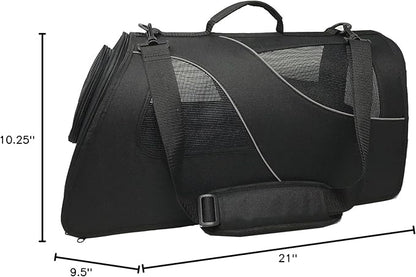 Fuzzy Buddy FB-SS-BL-2 Soft-Sided Pet Carrier for Small Dogs and Cats, Black, 2-Pack