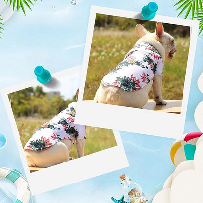 Dog Hawaiian Shirt Hawaii Style Summer Dog Clothes Boy Girl Breathable Cool Costume Beach Seaside Sweatshirt for Small Puppy Polo T-Shirt Pet Outfit