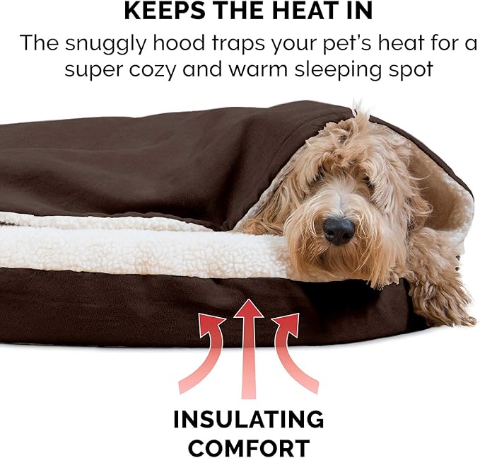 Furhaven 26" Round Cooling Gel Dog Bed for Medium/Small Dogs w/ Removable Washable Cover 30 lbs 26-inch