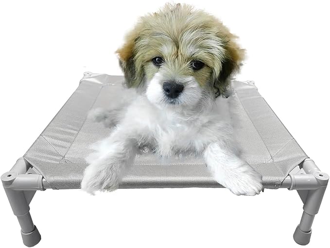Love&go Elevated Dog Bed with Metal Frame (Small-18.5x18.5x5.5 inch,