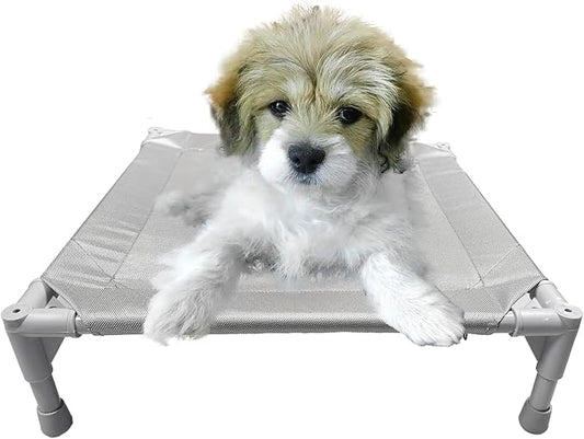 Love&go Elevated Dog Bed with Metal Frame (Small-18.5x18.5x5.5 inch,