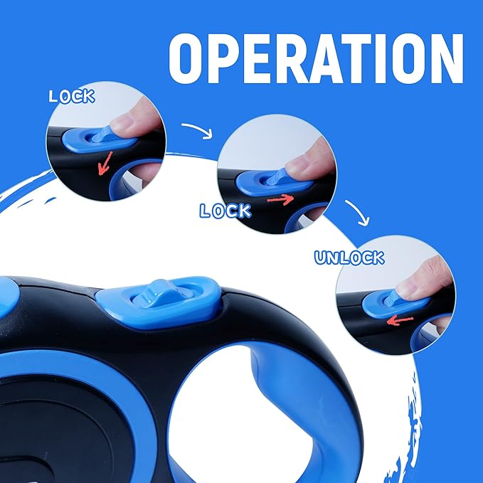 16 FT Retractable Dog Leash with No Tangle for Dog up to 44lbs