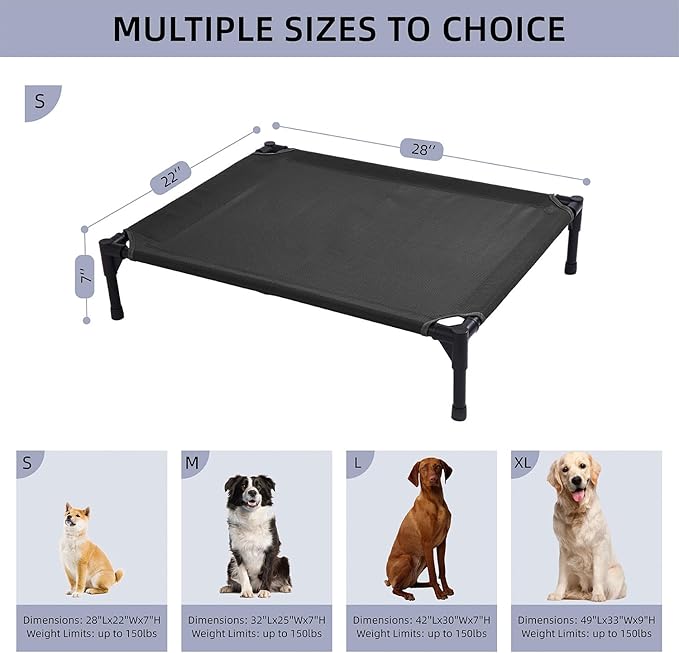 pettycare Elevated Outdoor Dog Bed 28 Inches,