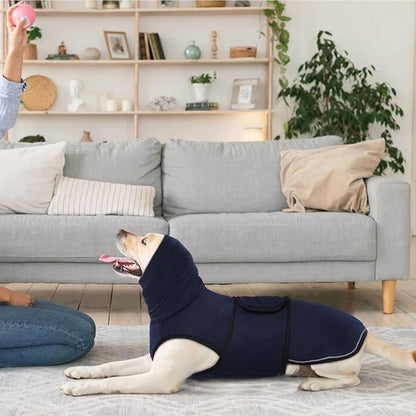 IDOMIK Dog Anxiety Calming Hoodie,Breathable Dog Anxiety Jacket Vest Coat for Thunderstorms,Fireworks,Vet Visits,Separation,Adjustable Dog Hoodies for Noise Block & Ear Protection Recovery,Blue,2XL