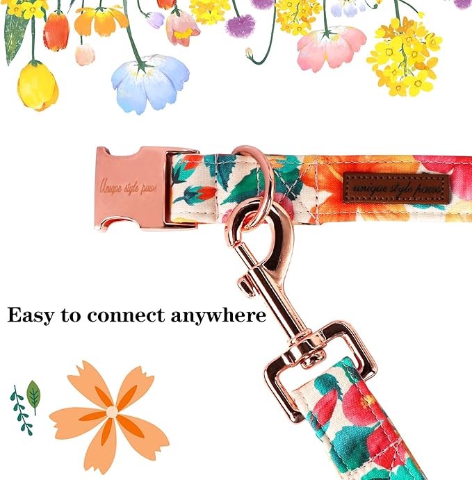 Unique Style Paws Cotton Dog Collar with Bow