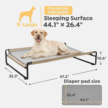Veehoo Elevated Dog Bed with Washable Dog Pee Pads 100% Waterproof CWC2201CCP