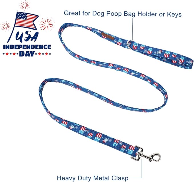 4th of July Dog Leash Match Patriotic Dog Collar 4th of