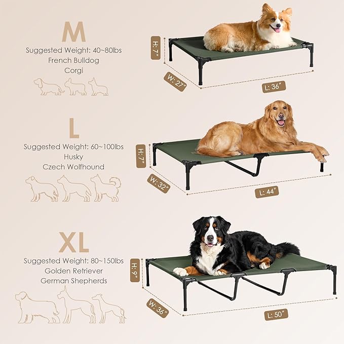 EHEYCIGA 36 Inch Elevated Dog Cot Bed Medium