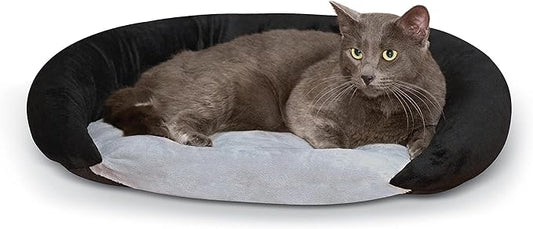 K&H Pet Products Self-Warming Bolster Bed Pet Bed Gray/Black 14" x 17"