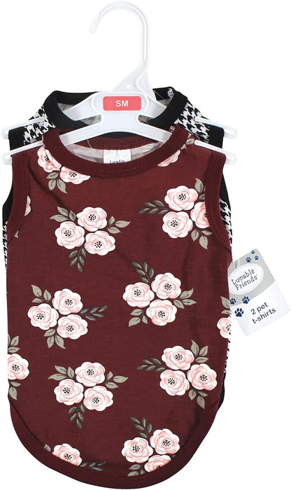 Luvable Friends Dog Pet Dog and Cats Cotton T-Shirts 2pk