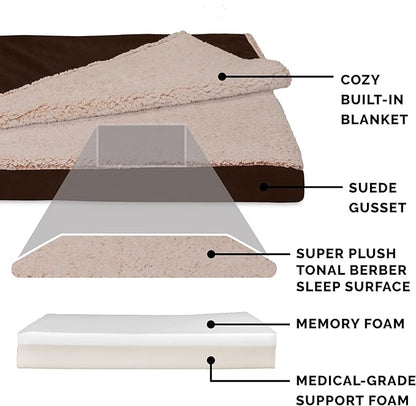 Furhaven Memory Foam Dog Bed for Large Dogs w/ Removable Washable Cover 95 lbs