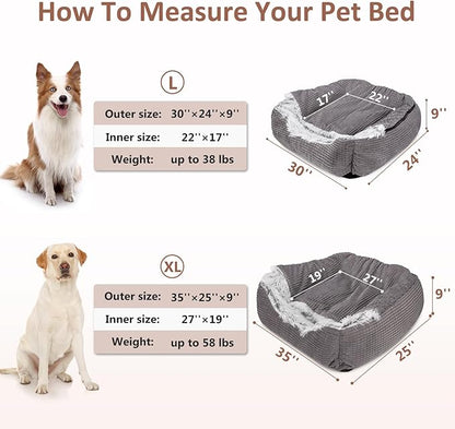 MIXJOY Dog Beds for Large Medium Small Dogs (35 inches,