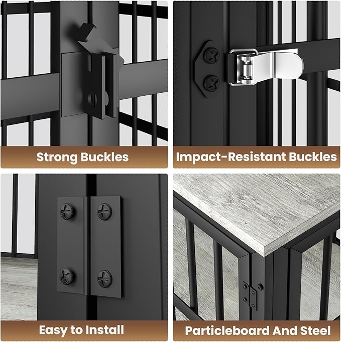 Rovibek Dog Crates for Large Dogs 38.4", Heavy 2 Doors 4 Wheels,