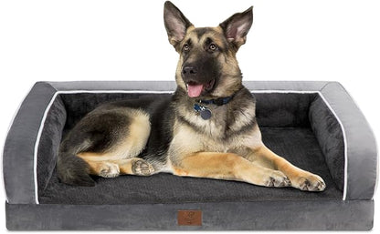 XL Dog Bed, Dog Beds for Extra Large Dogs, Washable Dog Bed with Removale Bolsters, High Bolster Waterproof Dog Bed with Nonslip Bottom, Orthopedic Extra Large Dog Bed up to 100 lbs