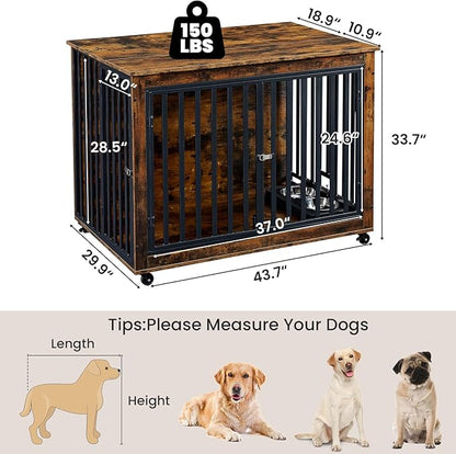 Rovibek Large Dog Crate 44 Inch, 2 Removable