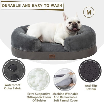 pettycare Orthopedic Dog Bed for Medium Dogs with Memory Foam 30” Dark
