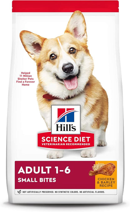 Hill's Science Diet Adult 1-6, Adult 1-6 Premium Nutrition, Small Kibble, Dry Dog Food, Chicken & Barley, 35 lb Bag