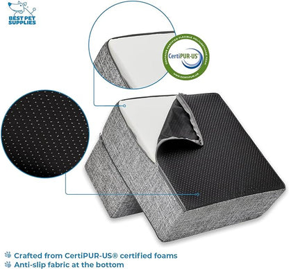 Best Pet Supplies Portable Foldable Foam Pet Stairs/Steps for Couch 2-Step (H: 12")