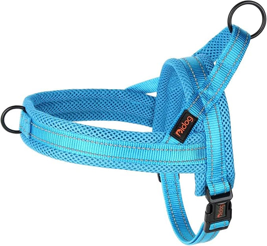 Didog Soft Mesh Padded Dog Vest Harness, Escape Proof/Quick Fit Reflective Dog Strap Harness,Easy for Walking Training (XS:Chest 15-18", Mesh-Blue)