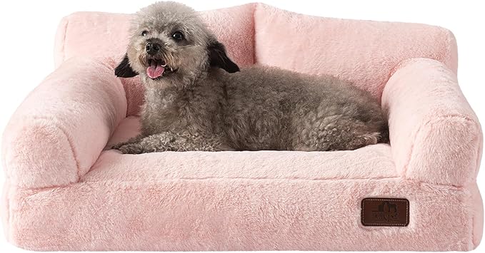 Hollypet Fluffy Plush Pet Sofa Soft Calming Pet Sofa Beds for Medium Small Cats and Dogs