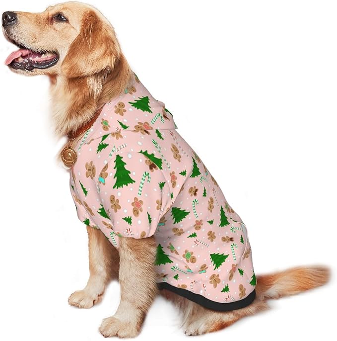 Christmas Gingerbread Men Dog Hoodie Cute Cow Black