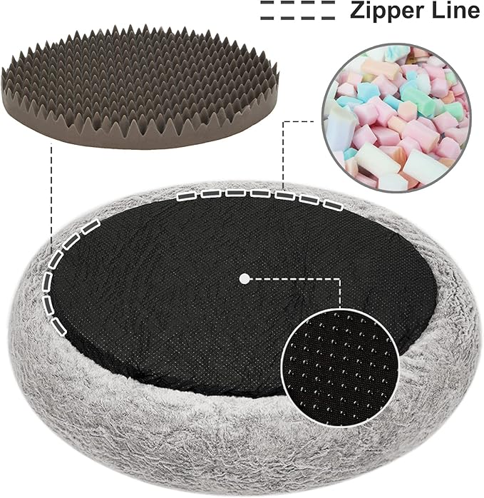 N&V Medium Orthopedic Donut Dog Bed