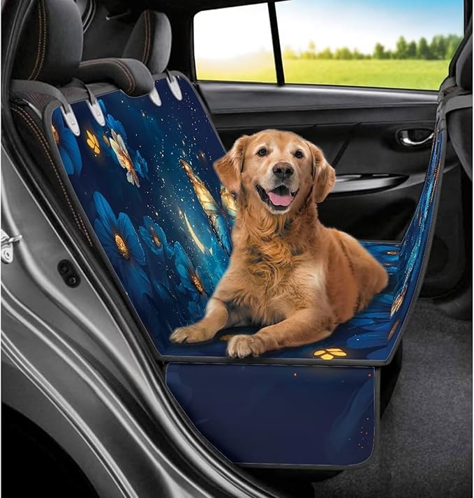 AFPANQZ Blue Butterfly Dog Cat Seat Cover