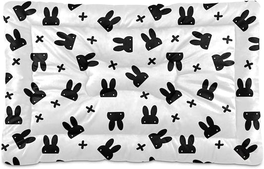 Black Rabbit Pet Bed Pad Soft Dog Bed Mat with Anti-Slip Bottom 36'' x 24''