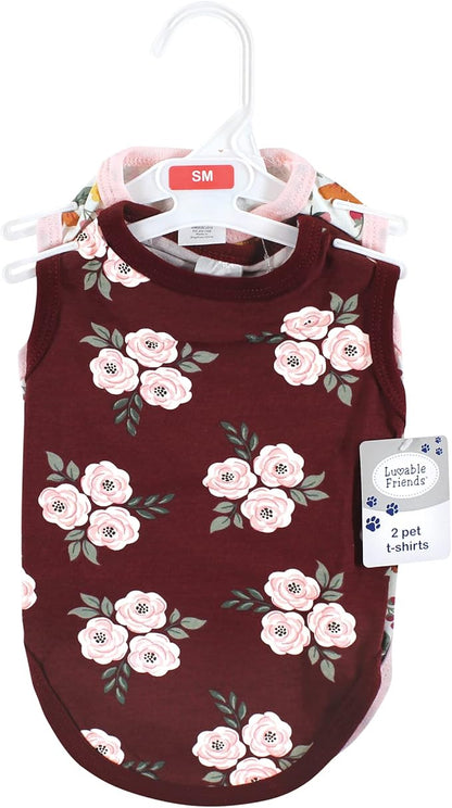 Luvable Friends Dog Pet Dog and Cats Cotton T-Shirts 2pk