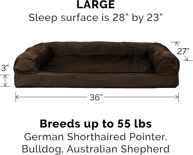 Furhaven Replacement Dog Bed Cover Plush & Suede Sofa-Style