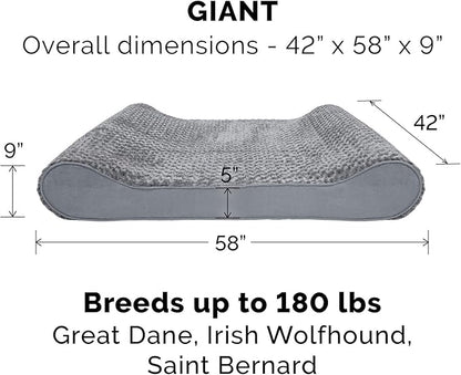 Furhaven Memory Foam Dog Bed for Extra Large Dogs w/ Removable Washable Cover 180 lbs