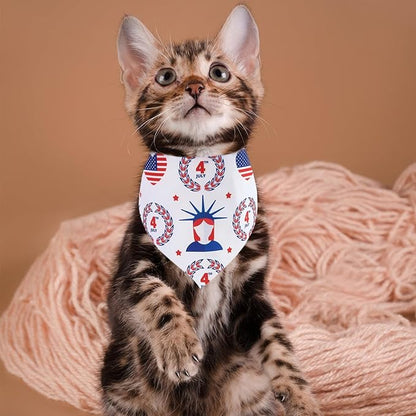 4th of July Dog Bandanas for Small Dogs 7PCS