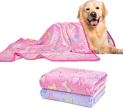 Dono 1 Pack 2 Dog Blankets Soft Fluffy
