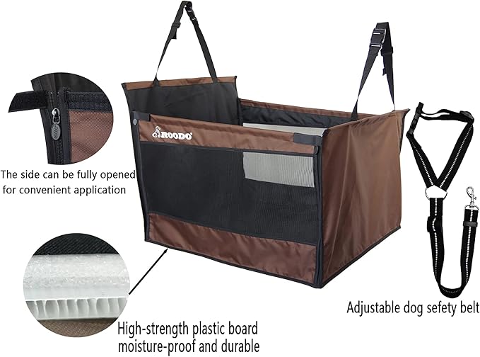 ROODO Dog Car Seat for Large Medium Dogs