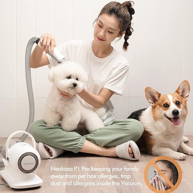 neabot Neakasa P1 Pro Pet Grooming Kit & Vacuum Suction 99% Pet Hair 5 Proven