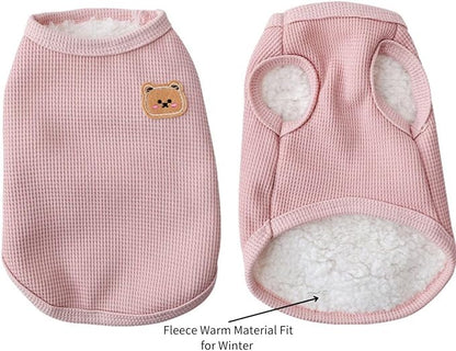 Fleece Cotton Dog Shirt Winter Warm Lightweight Pet